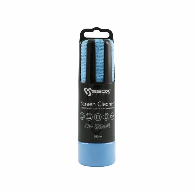 SBOX Schermreiniger CS-5005 | 150 ml | Met Microvezeldoekje | Blauw