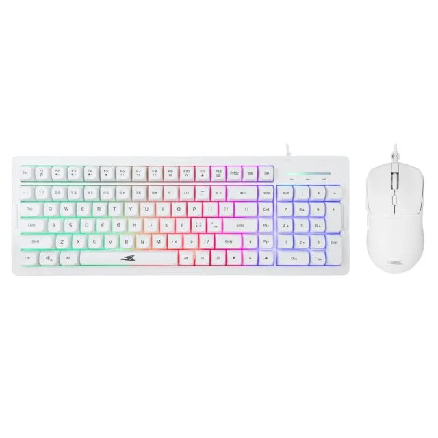 Baracuda ORCA RGB | Bekabeld Gaming Toetsenbord inclusief Muis | QWERTY | Wit