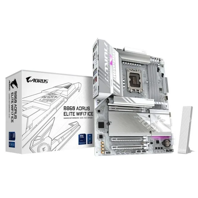Gigabyte B860 AORUS ELITE WIFI7 ICE | Socket LGA 1851 (V1) | Intel B860 | 4xDDR5 | ATX | Moederbord