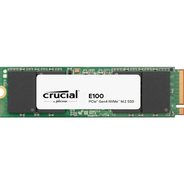 Crucial E100 2TB | PCIe NVMe SSD | Gen4 M.2 | 7.400 MB/s lezen | 7.000 MB/s schrijven
