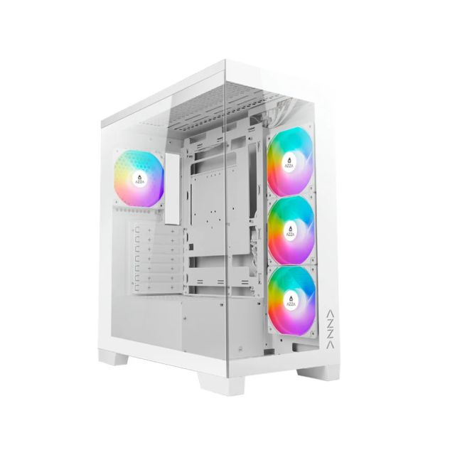 Case Azza Cove | Midi Tower | RGB | Tempered Glass | Wit
