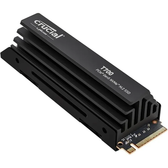 Crucial T700 | 1 TB NVMe SSD | M.2 Gen 5 | tot 11.700 MB/s Lezen | tot 9.500 MB/s Schrijven | Heatsink
