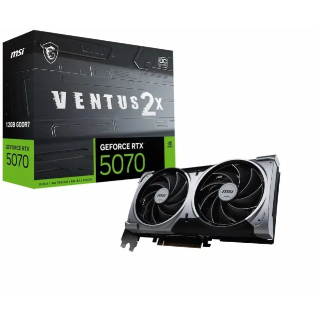 MSI GeForce RTX 5070 VENTUS 2X OC | 12GB GDDR7 | DLSS 4 | Videokaart | Nvidia GPU