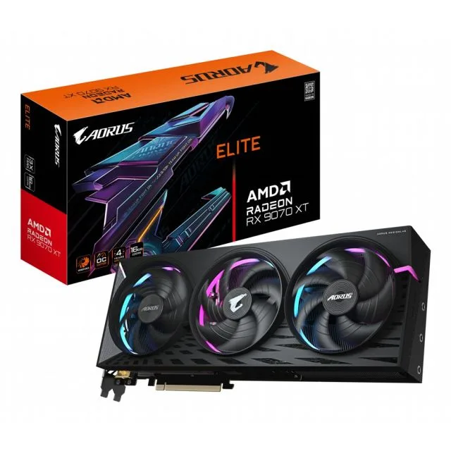 Gigabyte AORUS Radeon RX 9070 XT ELITE | 16GB GDDR6 VRAM | Videokaart | GPU | AMD