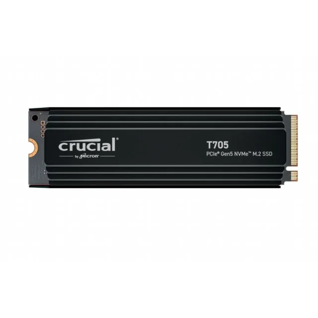 Crucial T705 | 4 TB NVMe SSD | M.2 Gen5 | tot 14.100 MB/s Lezen | tot 12.600 MB/s Schrijven | Heatsink