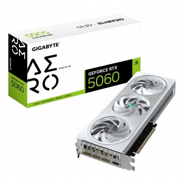 GIGABYTE GeForce RTX 5060 AERO OC | 8GB GDDR7 | DLSS 4 | Videokaart | Nvidia GPU