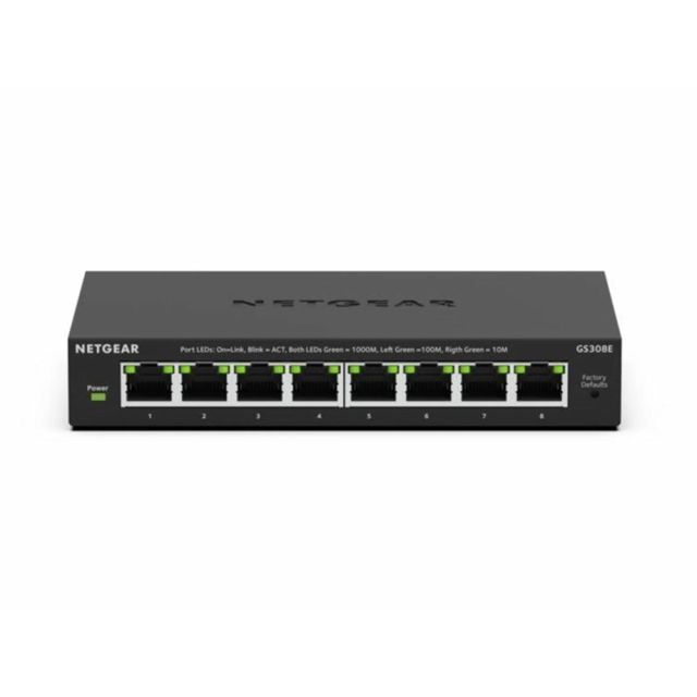 NETGEAR GS308E | 8-Poorts Gigabit Smart Managed Switch | L2/L3 | PoE | Zwart