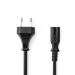 Nedis CEGL11040BK30 | Elektriciteitssnoer | 3 m | Eurostekker naar IEC-C7 | Zwart