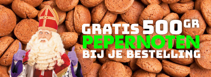 Gratis 500gr Pepernoten bij je Bestelling